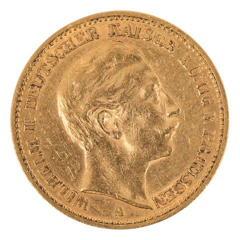 Dt. Kaiserreich /GOLD - Preußen, Wilhelm II. 1x 20 Mark 1889-A