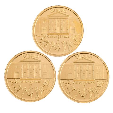 Irland /GOLD - 3x Minigoldmünzen 20€ 'Gaisce 25 Jahre'