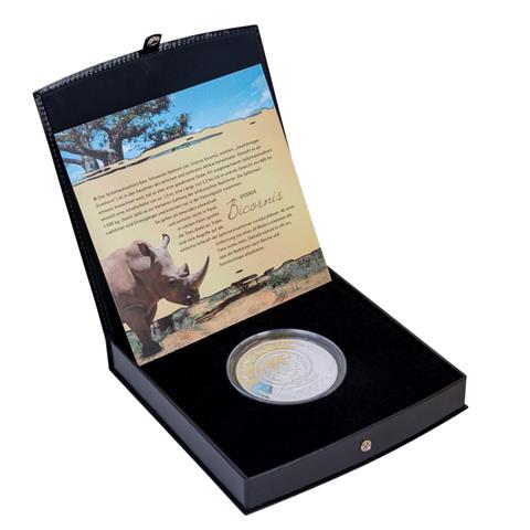Ruanda/SILBER - 1000 Francs 'Black Rhinoceros' 2011, 3 Unzen Feinsilber, PP.
