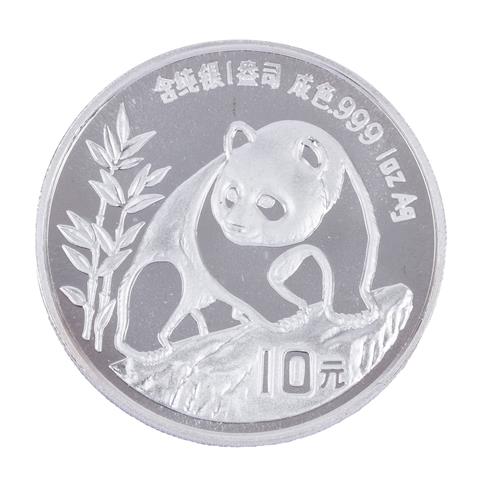 China /SILBER - 1 oz Panda, 10 Yuan 1990