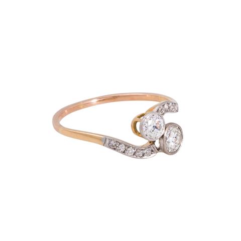 Antiker Ring "Toi et Moi" mit Diamanten zus. ca. 0,46 ct,
