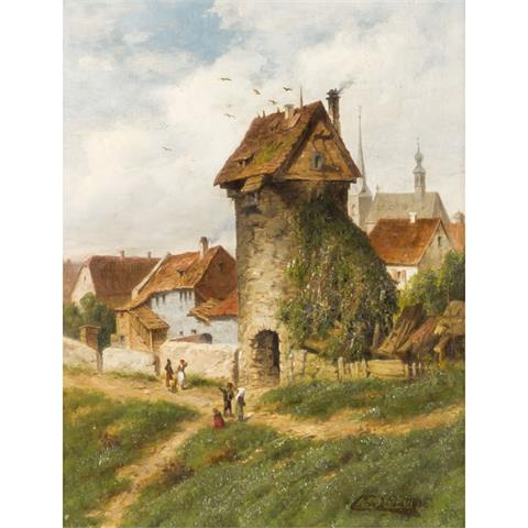 BÜTTGER, CARL (1838 - 1919), "Vor den Mauern der Stadt",