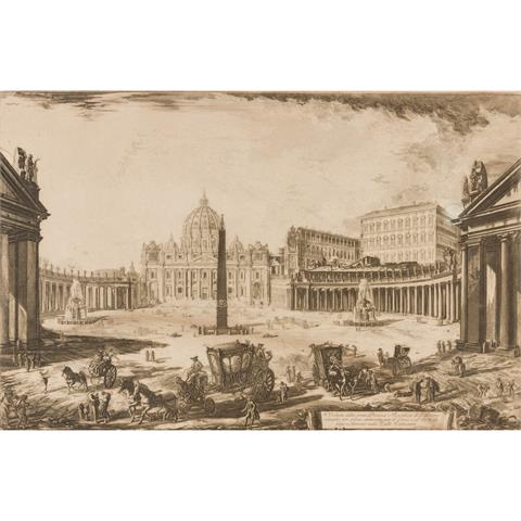 PIRANESI, GIOVANNI BATTISTA (1720-1778), "Veduta della gran Piazza e Basilica di S. Pietro...", Rom,