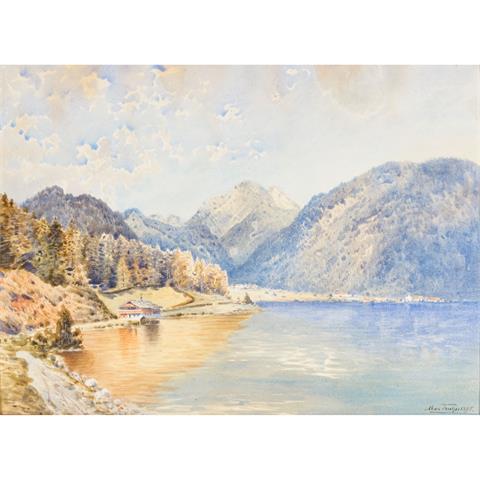 KUHN, MAX (XIX) "Blick auf einen oberbayerischen See" 1895