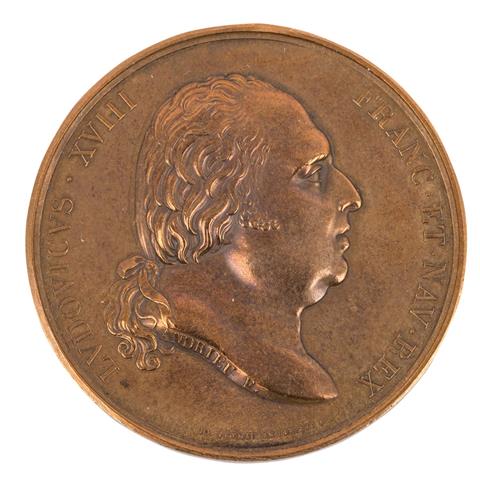 Frankreich - Bronzemedaille 1821, Auf die Einweihung der Bordeaux-Brücke,