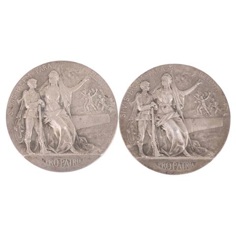 2 x Frankreich - Silbermedaille o.J. (1911), Prämie des Kriegsministeriums,