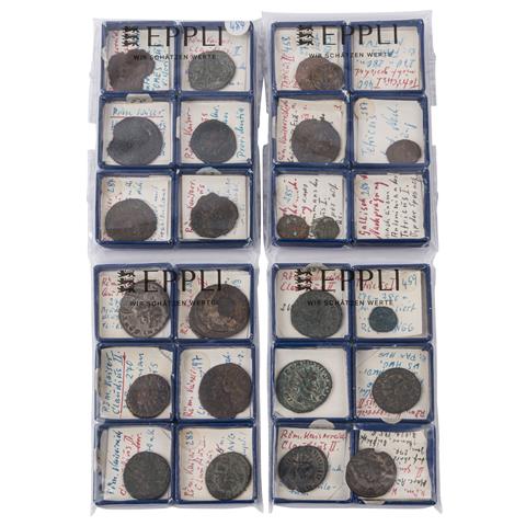 Zusammenstellung von Bronzemünzen aus der römischen Spätantike 3.Jh.n.Chr. -