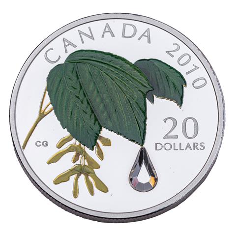 Kanada - 20 Dollar 2010, Kristall Regentropfen, Swarowski Kristall,