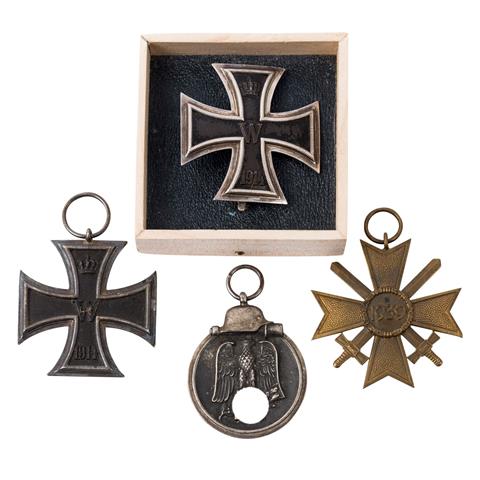Preußen und Drittes Reich - Konvolut an Auszeichnungen mit Eisernem Kreuz,