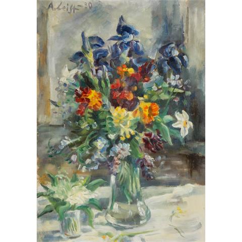 LEIST, ALBERT (1906-1942, Meisterschüler von Kolig), "Stillleben mit Frühlingsblumen", 1930,