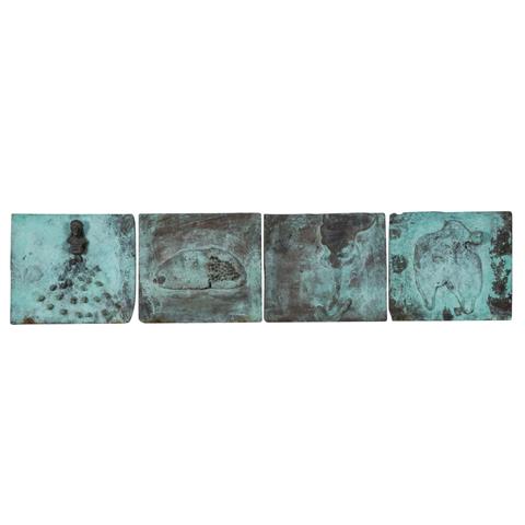 KLINGE, DIETRICH (geb. 1954), 4 Reliefplatten mit figürlichen Motiven, 1990,