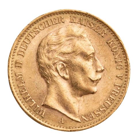 Dt. Kaiserreich /GOLD - Preussen, Wilhelm II. 20 Mark 1910-A