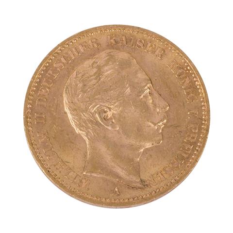 Dt. Kaiserreich /GOLD - Preußen, Wilhelm II. 20 Mark 1906-A