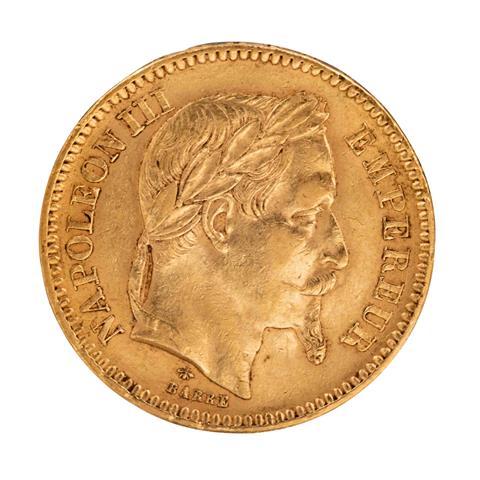 Frankreich/GOLD - Napoleon III. 20 Francs 1865