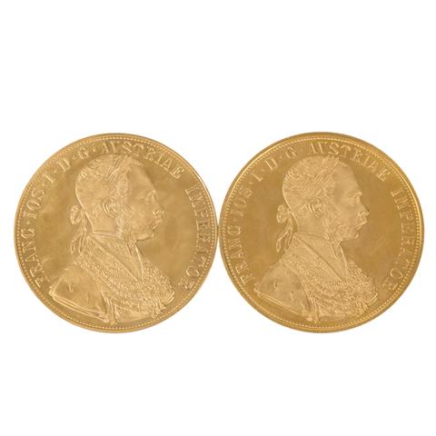 Österreich/GOLD - Franz Joseph I. 2 x 4 Dukaten 1915 /NP