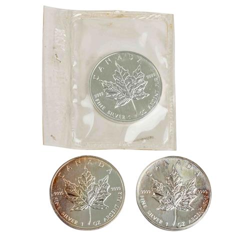 Kanada /SILBER - Elisabeth II. 3 x 5 $ Maple Leaf 1 oz