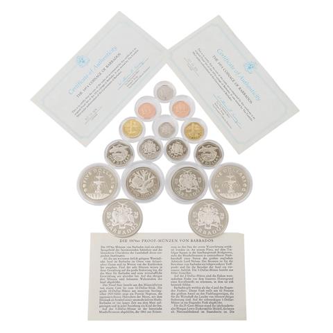 Franklin Mint/Barbados - 2 x Kursmünzensatz 1974 zu 18,41 Dollars vz (PP),