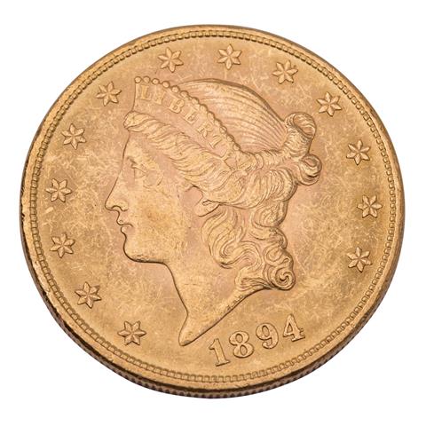 USA/Gold - 20 Dollars 1894, Double Eagle, Liberty Head,