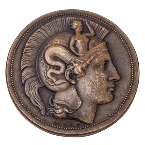 Frankreich - Bronzemedaille 'Minerva' von Alphée Dubois (1831-1905), vz-,