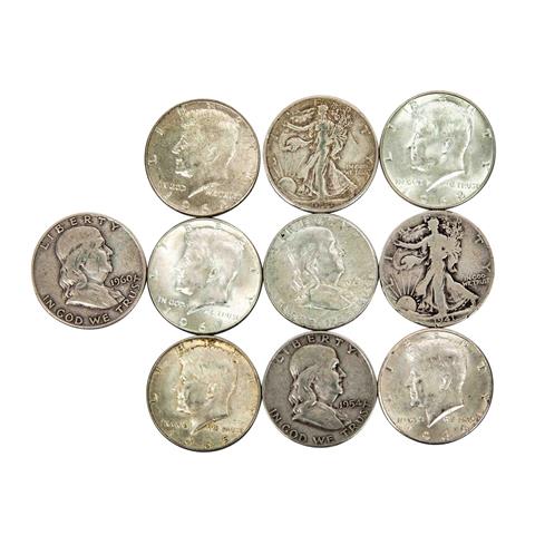 USA - 10 x 1/2 Dollar ex 1941/68,