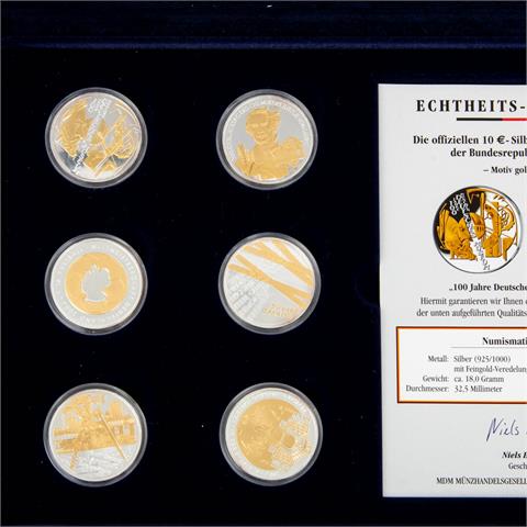 BRD - Die offiziellen 10 Euro Silber-Gedenkmünzen Jahressatz 2003,