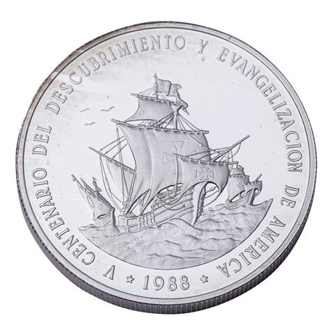 Dominikanische Republik/Silber - 1 Peso '500. Jahrestag - Entdeckung und Evangelisierung Amerikas' 1988, PP,