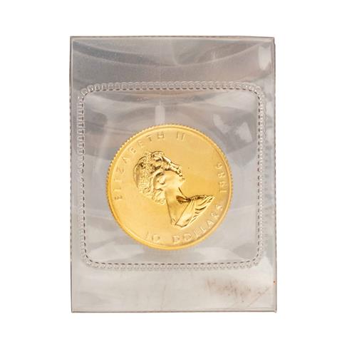 Kanada /GOLD - Elisabeth II. 10 $ Maple Leaf 1/4 oz 1986