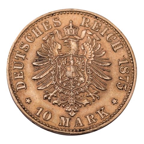 Deutsches Kaiserreich/GOLD - Württemberg, Karl 10 Mark 1975 F