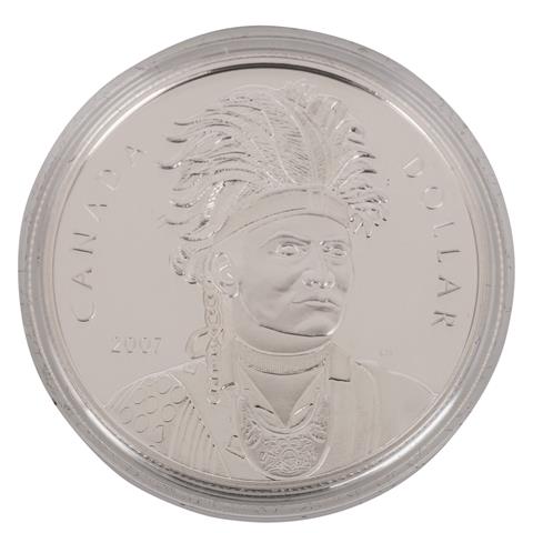 Kanada /SILBER - Elisabeth II. 1 $ Celabrating Thayendanegea 2007 PP
