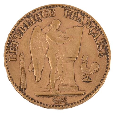 Frankreich /GOLD - 20 Francs 'Stehender Engel' 1897-A